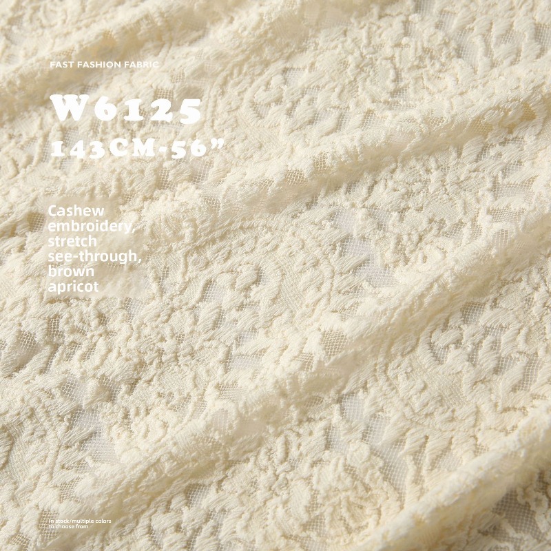Embroidery Veil - Paisley borduurwerk elasticiteit jacquard stof voor