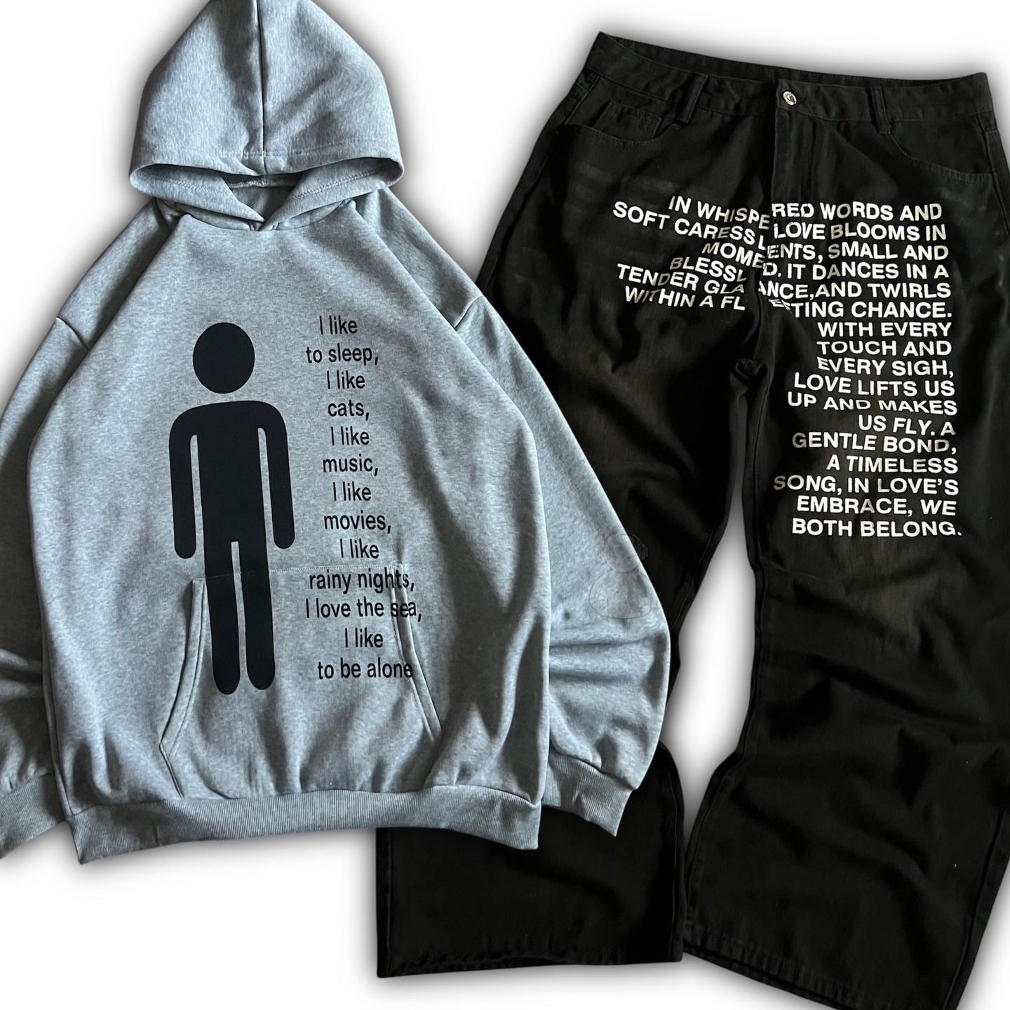Embroidery Fashion - Amerikaanse patroonletter jeans Y2K heren hoodies