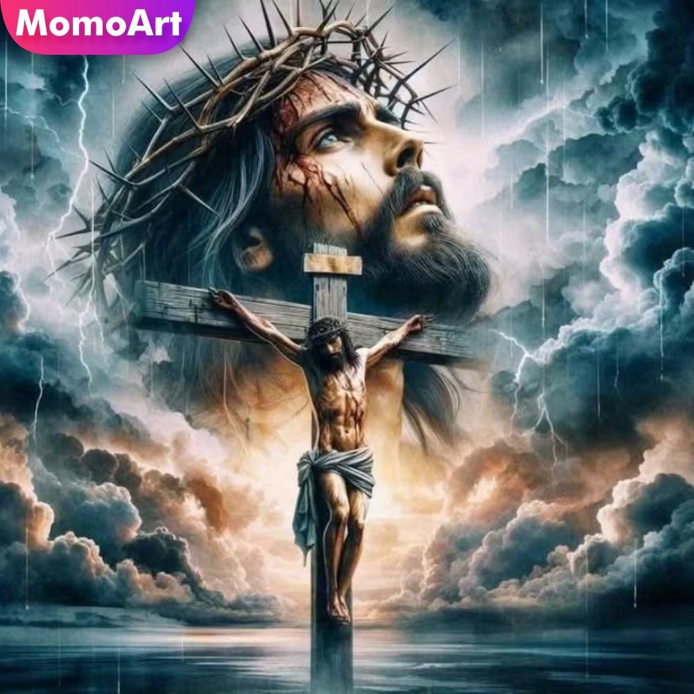 Embroidery Jesus - Momoart Diamond Painting Man Portret Cross
