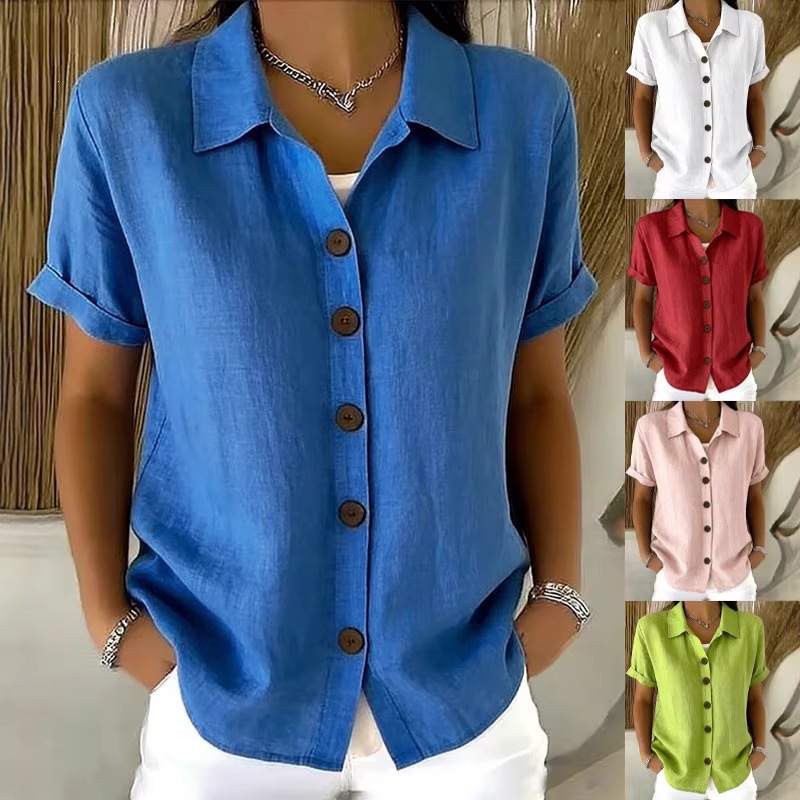 Embroidery Online - Elegante zomertopjes van katoenen linnen voor