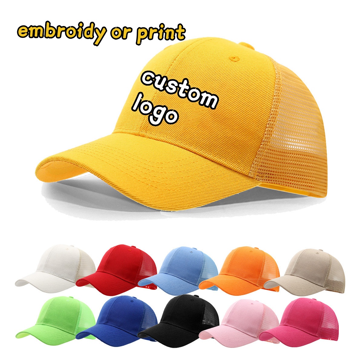 Embroidery Logo - Aangepaste logo cap borduurwerk afdrukken effen