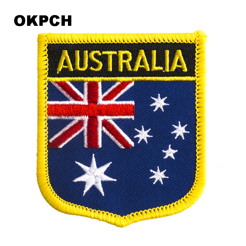 Embroidery Australia - Australië Vlag Schild Vorm Opstrijkbare Borduurpatches