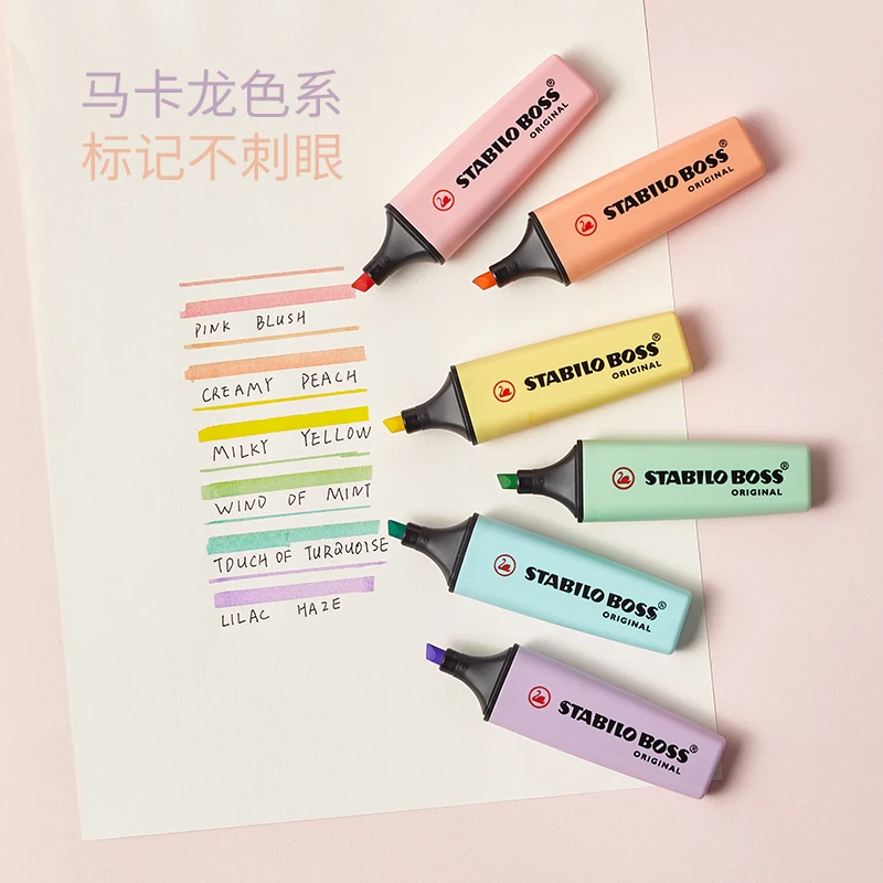 Stabilo Marker Boss - 1/6PCS Duitsland Stabilo BOSS Macarons Markeerstift