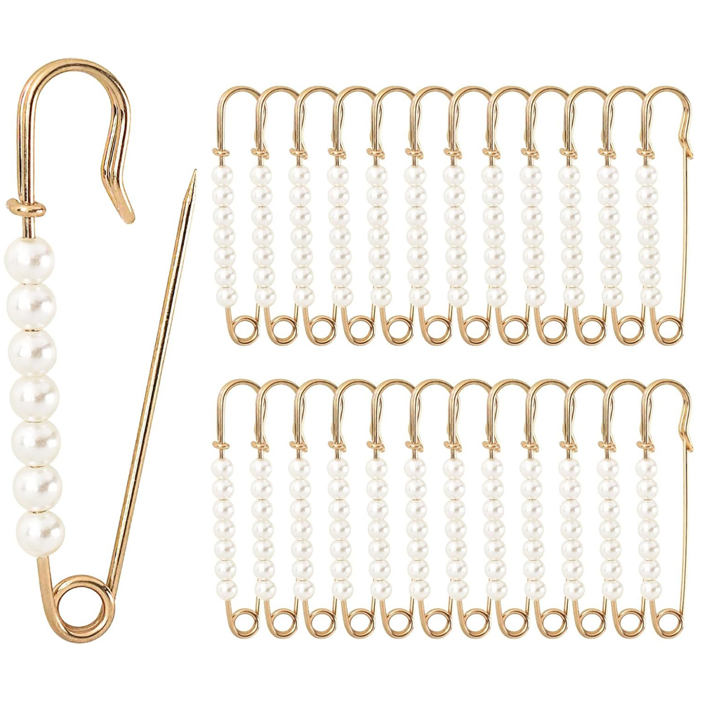 Embroidery Kaftan - 5PCS Faux Parel Broche Pins 2.95in