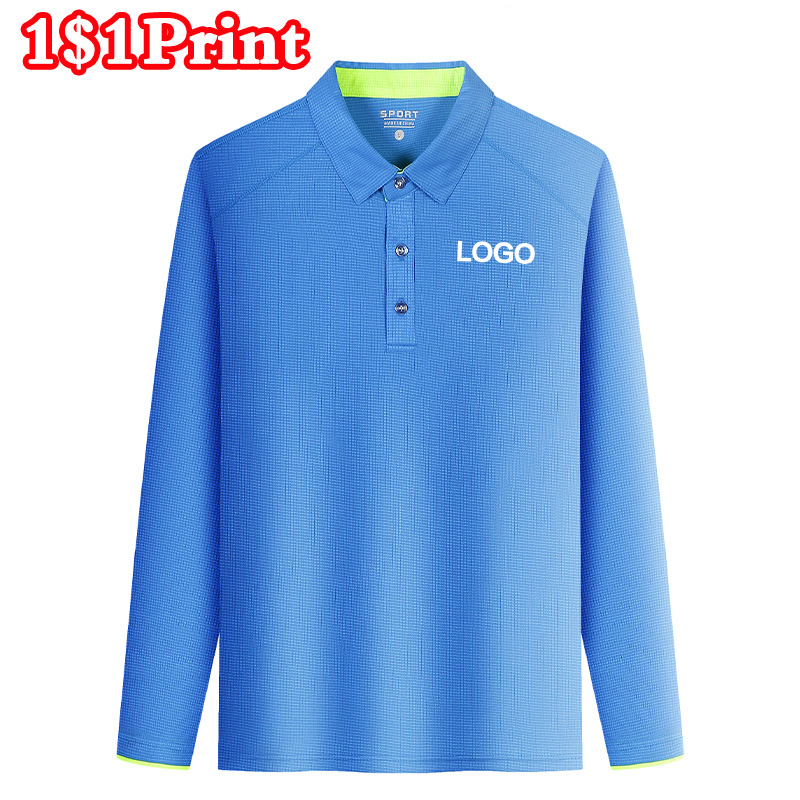 Embroidery Logo - Sportief poloshirt met lange mouwen, op