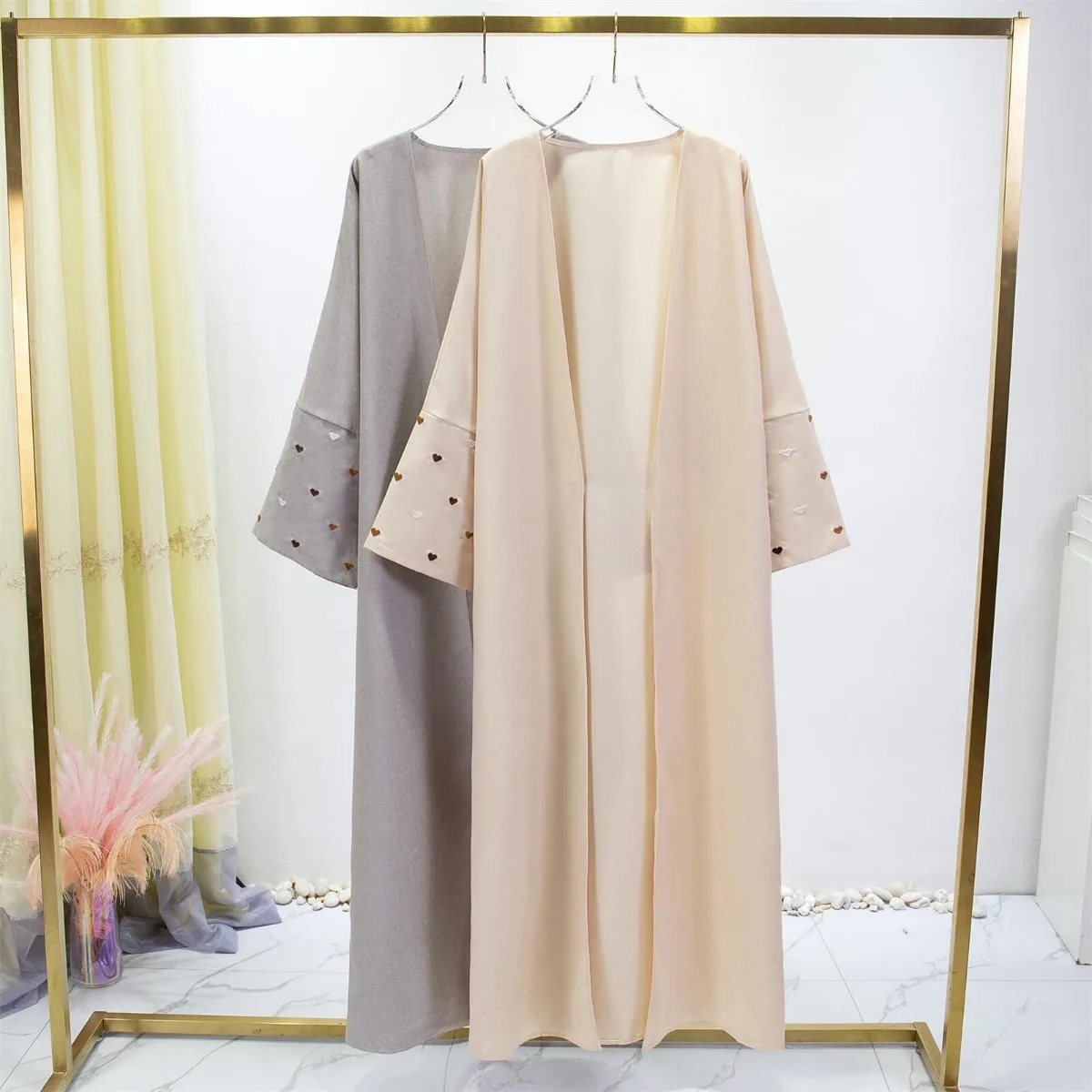 Embroidery Kaftan - Vrouwen Jilbabs Open Voorkant Abaya Lange
