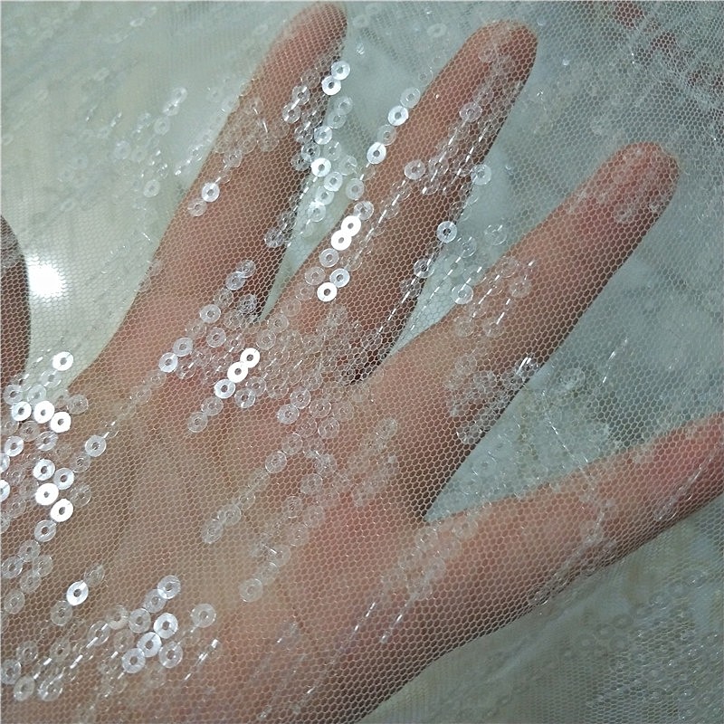 Embroidery Veil - Tule borduurstof voor bruidsjurken, bruidsjaponnen, sluiers,