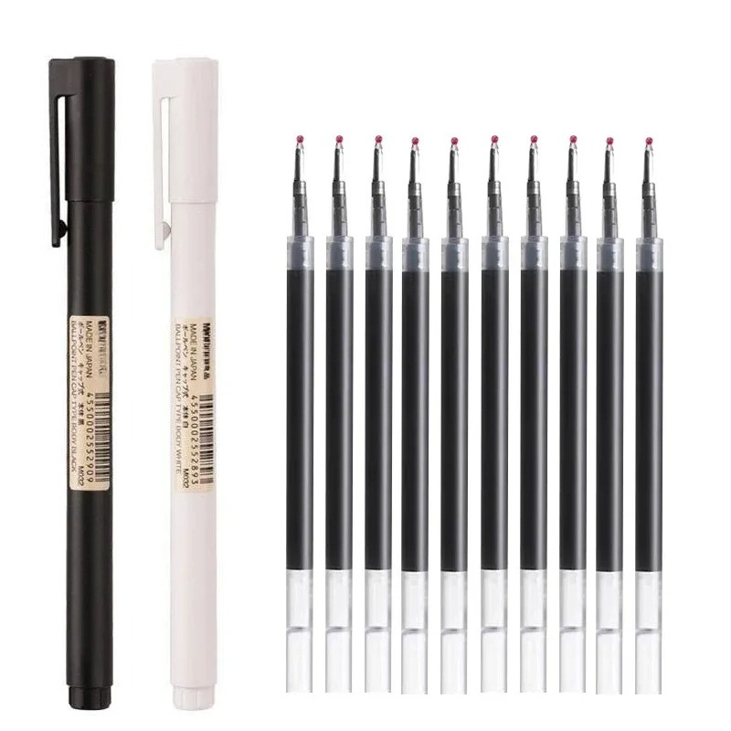 Muji Stationery Gel Pen - 0,5 mm zwarte gelpennen met punt,