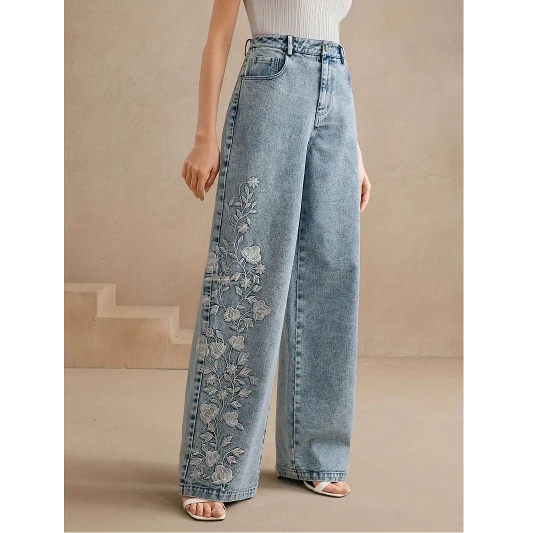 Embroidery Jeans - Y2k-broek Nieuwe trendjeans uit 2025, voor