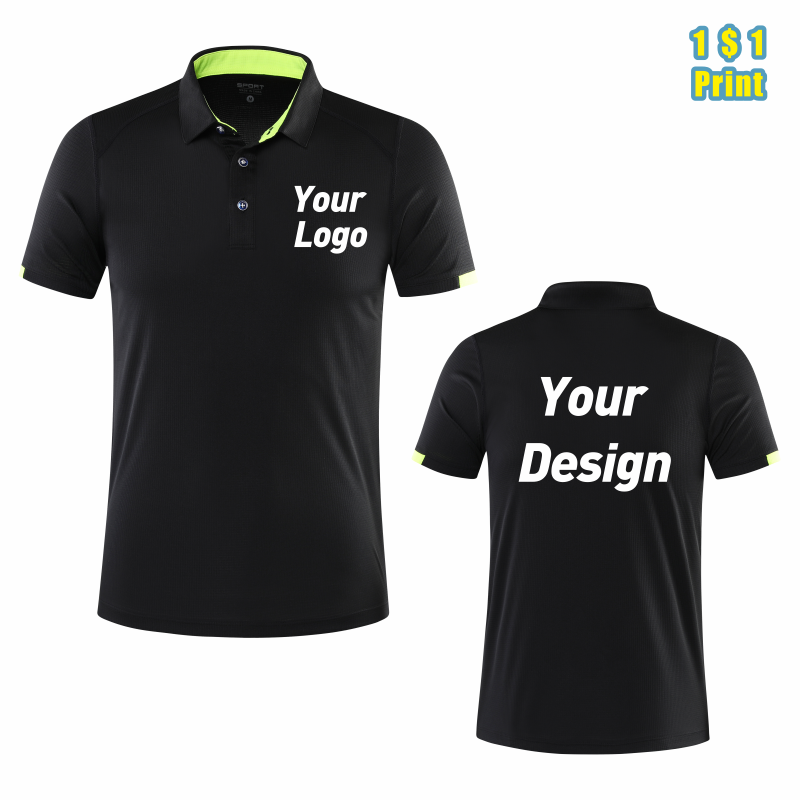 Embroidery Logo - Sneldrogend ademend sportpoloshirt Aangepast logo Print