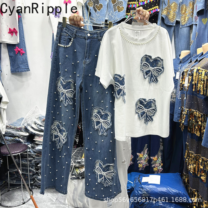 Embroidery Jeans - Nieuwe lente zomer dames tweedelige set