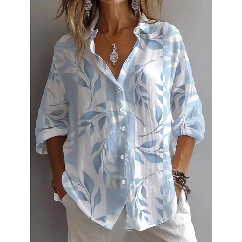 Embroidery Online - Zomeroverhemden voor dames, blouse met bloemmotieven,
