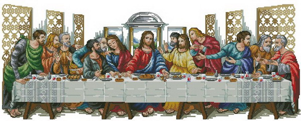 Embroidery Jesus - Laatste avondmaal jezus naaiset 16CT 18CT