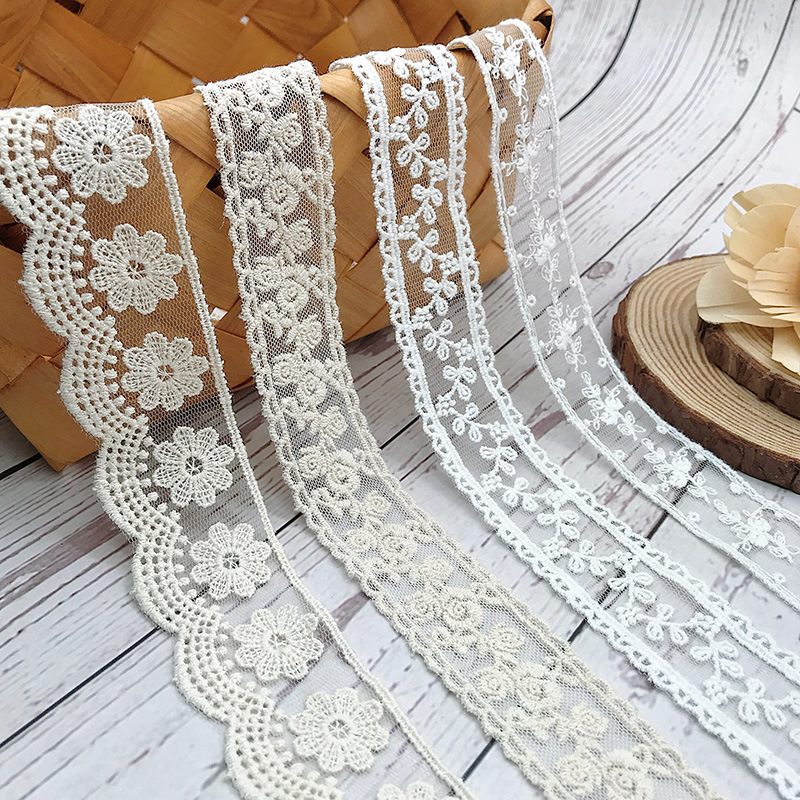 Embroidery Thread Yarn - 3 Yards/Lot Borduren Wit Beige Katoenen