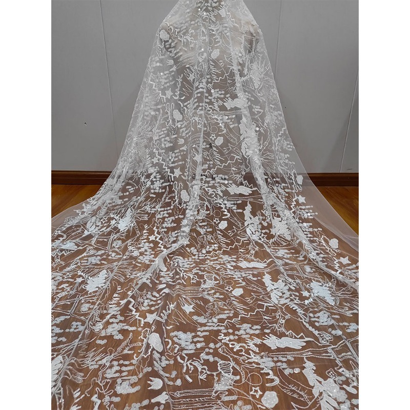 Embroidery Veil - Nieuwe prachtige en zachte sticker kant
