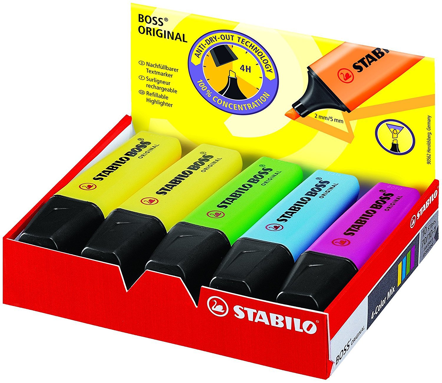 Stabilo Marker Boss - Tekst Marker-Stabilo Boss Originele-10er Pack-Met Tien