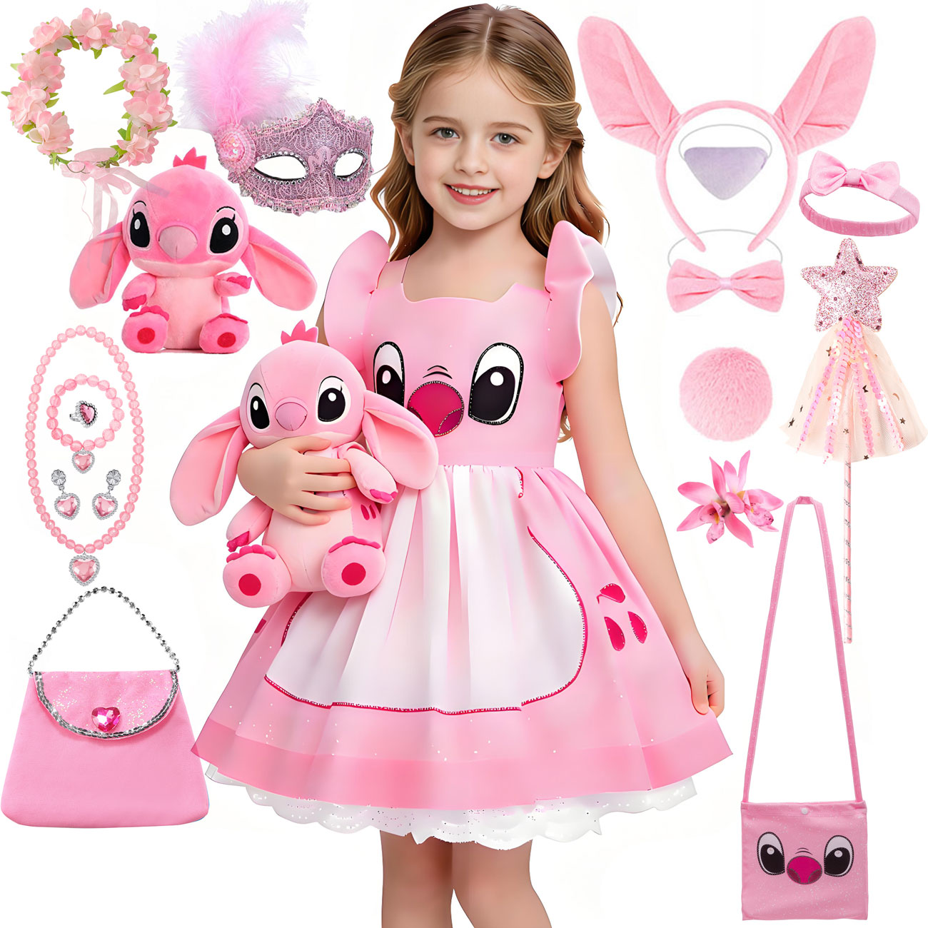 Embroidery Online - Disney Lilo & Stitch roze prinsessenjurk