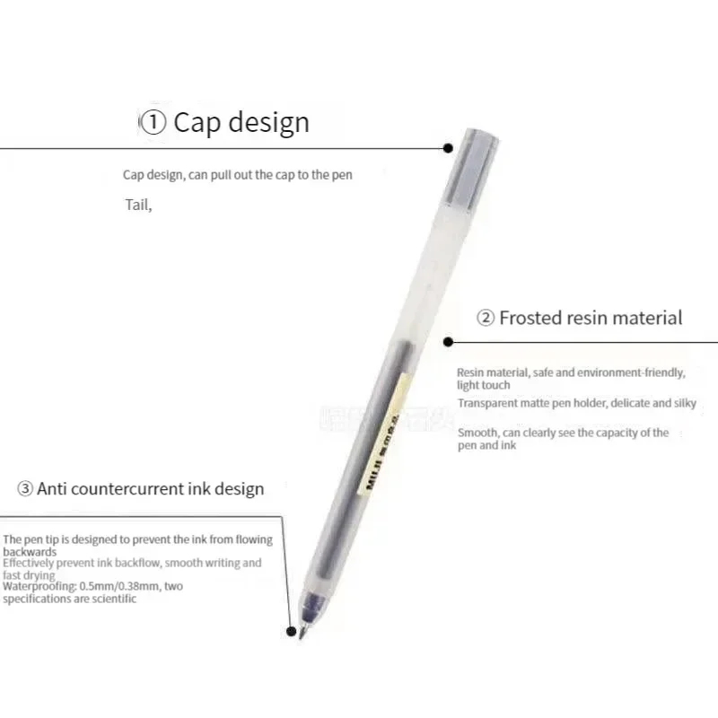 6/8 stks/set MUJIs Gel Pen Zwa - Muji Stationery Gel Pen recensie en prijs