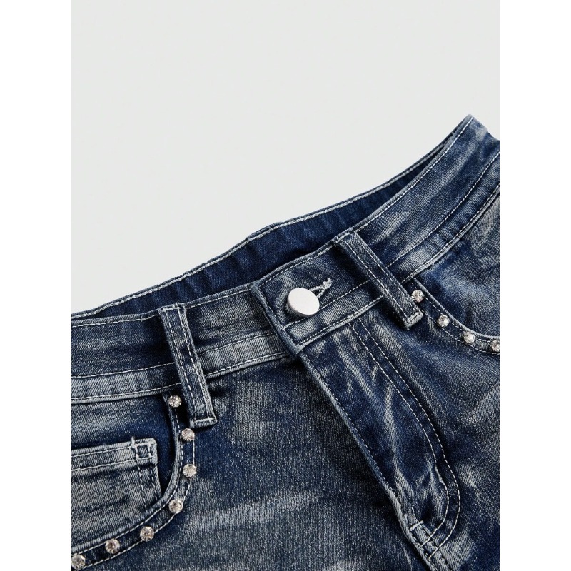 Low Rise Distressed Denim Shor - Embroidery Jeans recensie en prijs