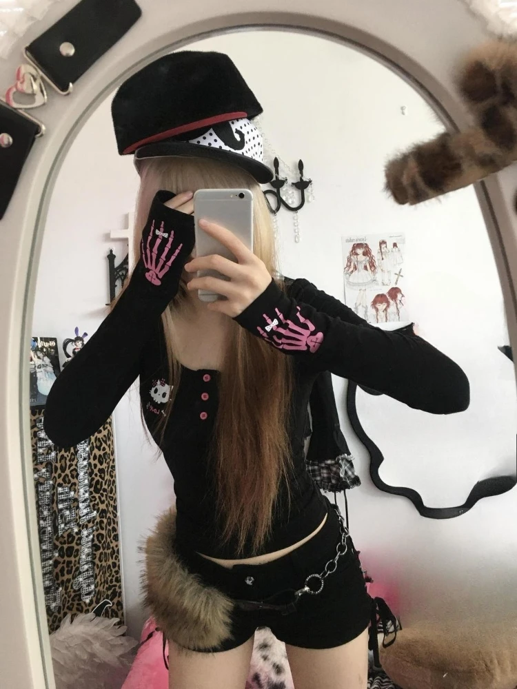 Y2K Vintage Cartoon Print T-sh - Embroidery Fashion recensie en prijs