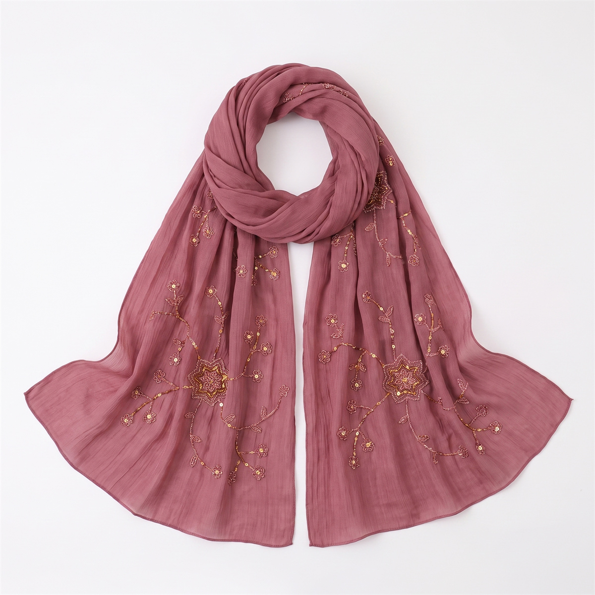 Mode Crinkle Hijab-sjaal met b - Embroidery Hijab recensie en prijs