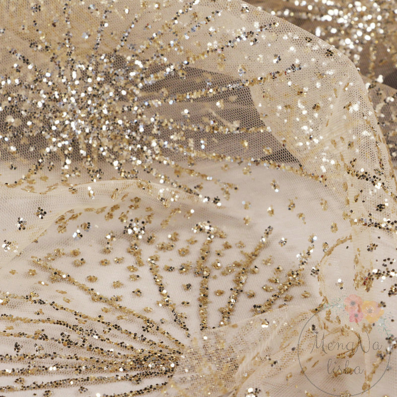 Verfraaid Tule Stof Metallic G - Embroidery Veil recensie en prijs