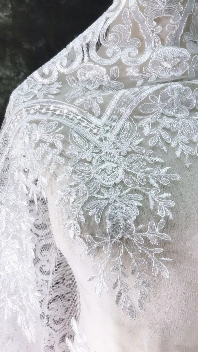 Witte vintage bloem borduurwer - Embroidery Veil recensie en prijs