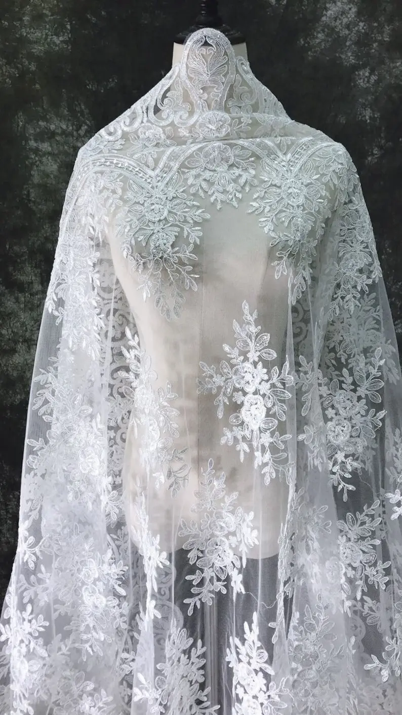 Witte vintage bloem borduurwer - Embroidery Veil recensie en prijs