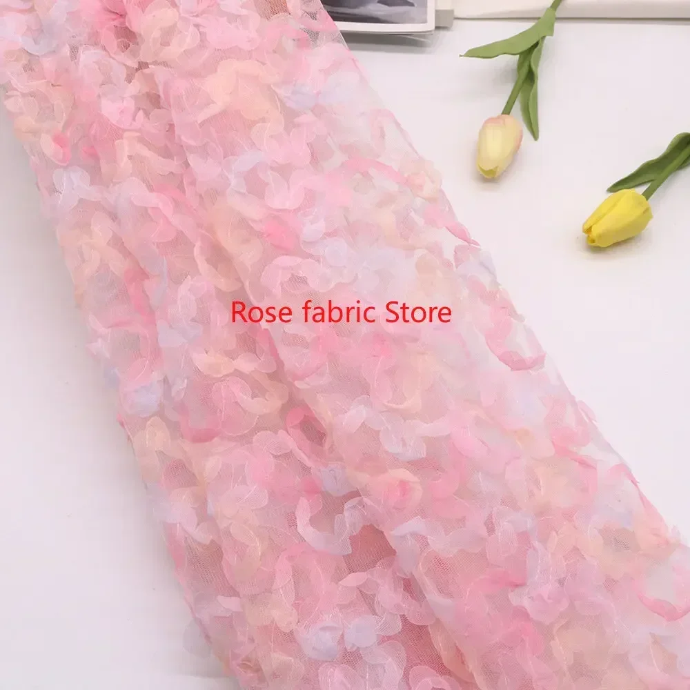 Gradient chiffon roze haak kan - Embroidery Veil recensie en prijs
