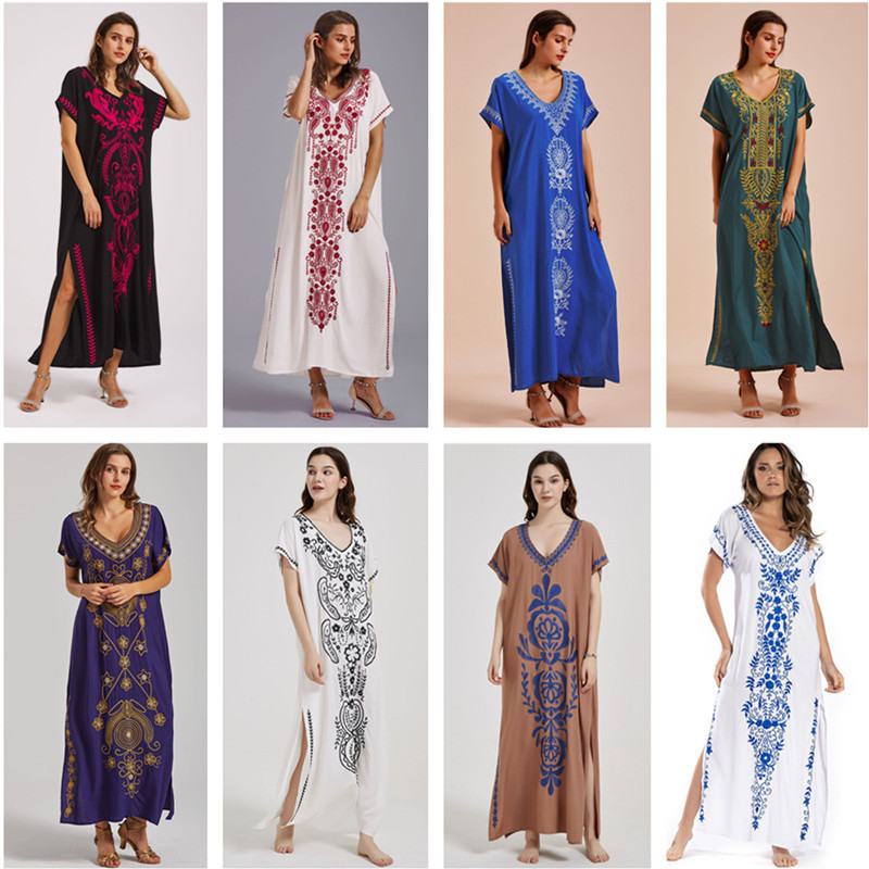 Badpak Cover Ups Borduren V-ha - Embroidery Kaftan recensie en prijs