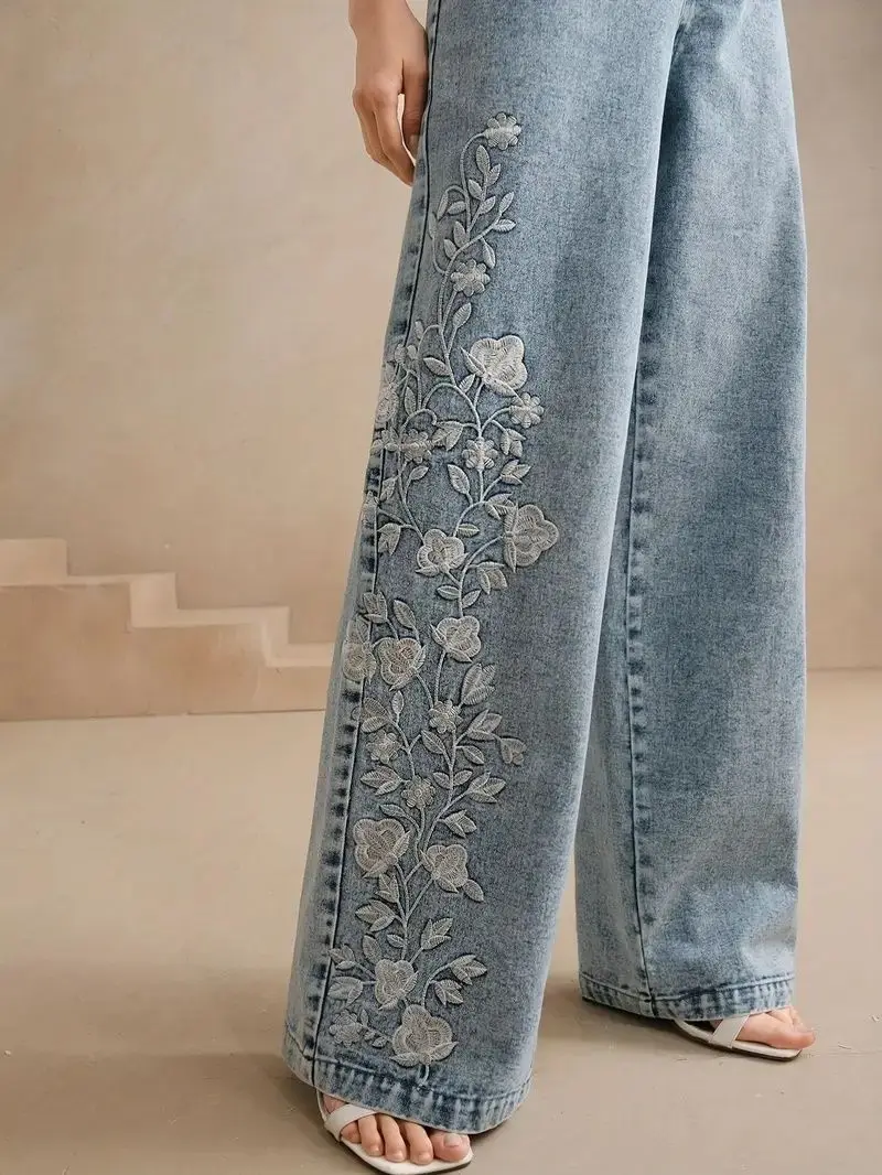 Dames Plus Size Y2K Straight L - Embroidery Jeans recensie en prijs