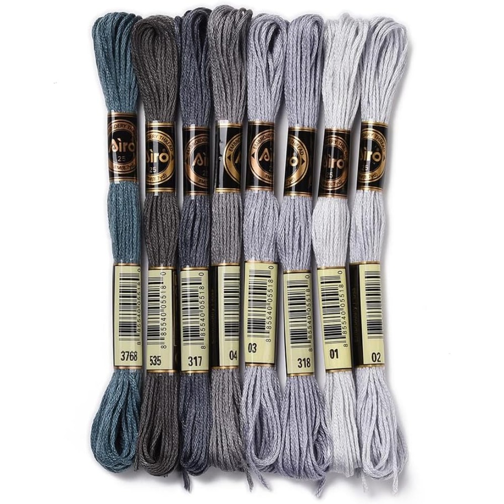 8 Strengen 70 Yards Grijs Vrie - Embroidery Thread Yarn recensie en prijs