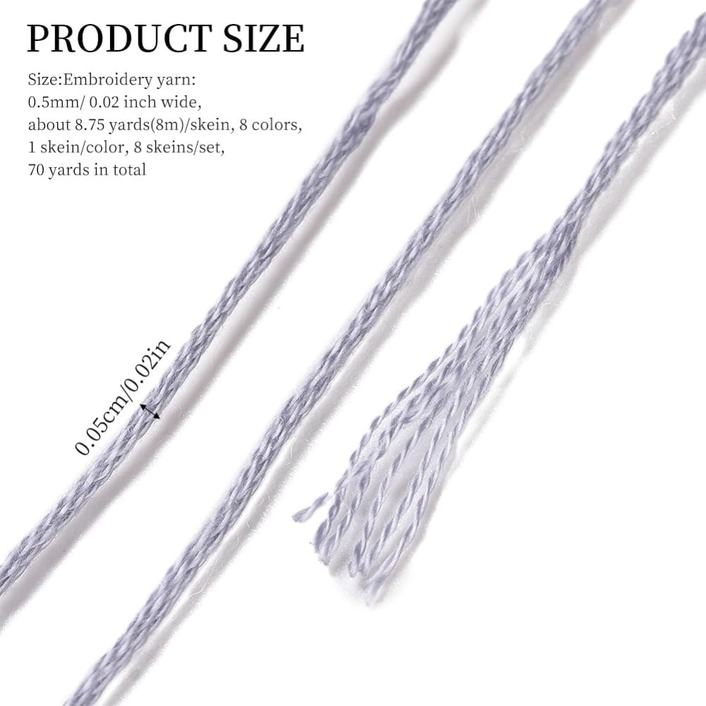 8 Strengen 70 Yards Grijs Vrie - Embroidery Thread Yarn recensie en prijs