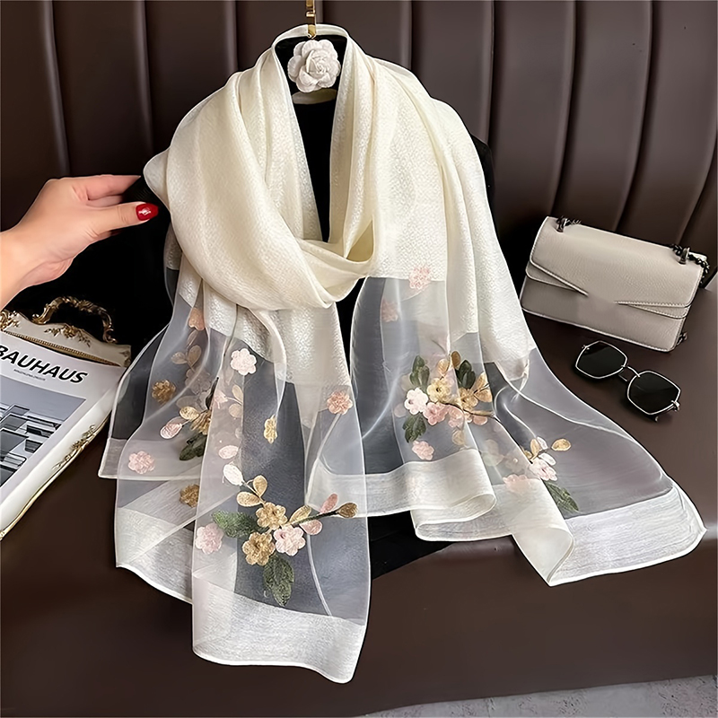 Vrouwen Zijde Wollen Sjaal Blo - Embroidery Hijab recensie en prijs