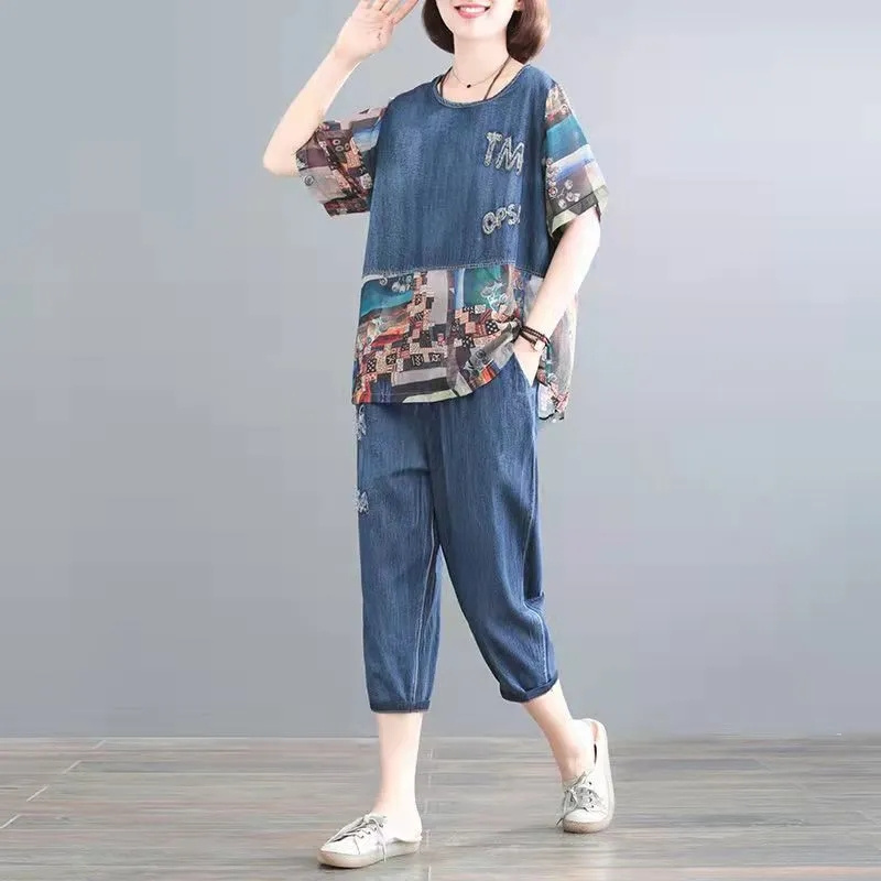 5XL Zomer Dames Jeans Sets Len - Embroidery Jeans recensie en prijs