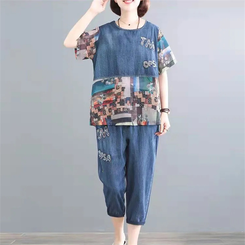 5XL Zomer Dames Jeans Sets Len - Embroidery Jeans recensie en prijs