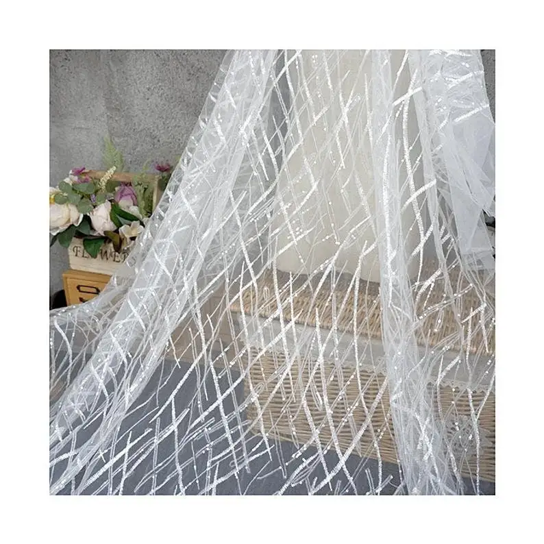 Zware pailletten kant stof blo - Embroidery Veil recensie en prijs