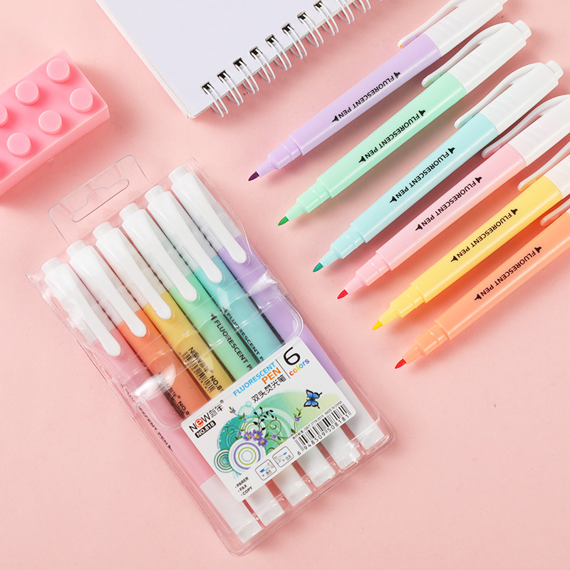 6 stks/set Dubbele Hoofd Fluor - Stabilo Marker Boss recensie en prijs