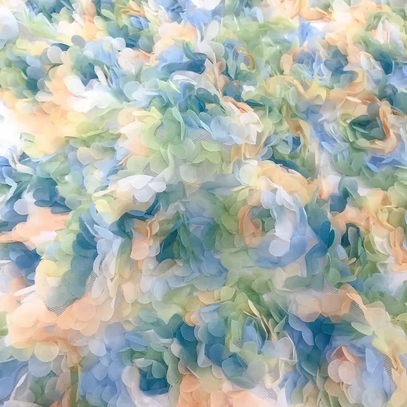 3d chiffon roze bloem kant sto - Embroidery Veil recensie en prijs