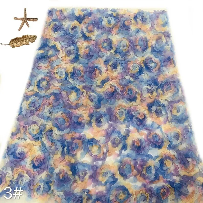 3d chiffon roze bloem kant sto - Embroidery Veil recensie en prijs