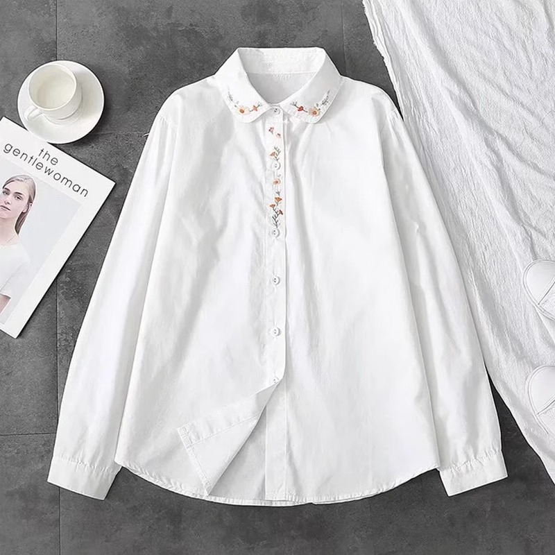 Nieuwe puur katoenen witte shi - Embroidery Online recensie en prijs