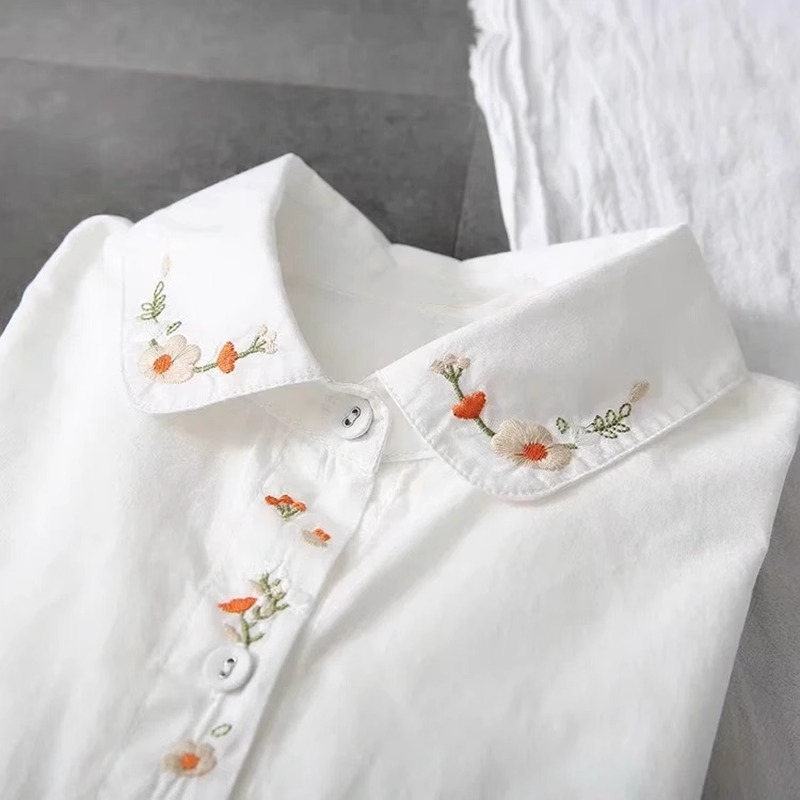 Nieuwe puur katoenen witte shi - Embroidery Online recensie en prijs