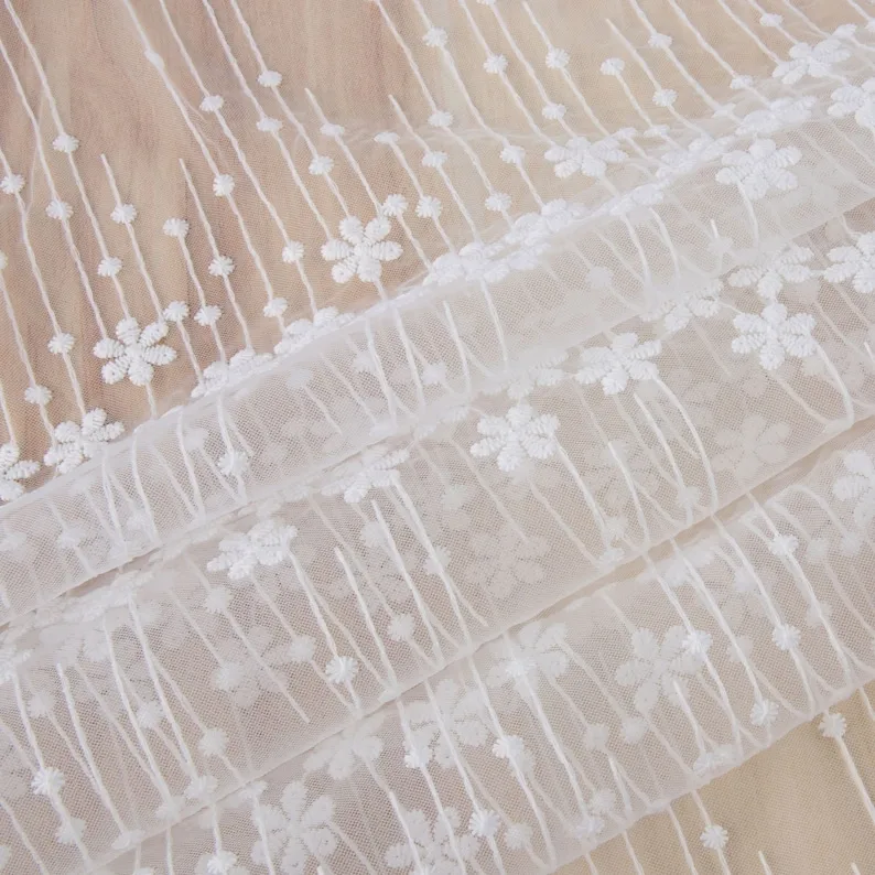 1 yard bloem borduurwerk kant  - Embroidery Veil recensie en prijs