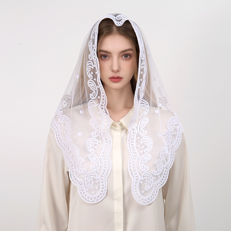 1Pc Vrouwen Elegante Effen Kle - Embroidery Hijab recensie en prijs